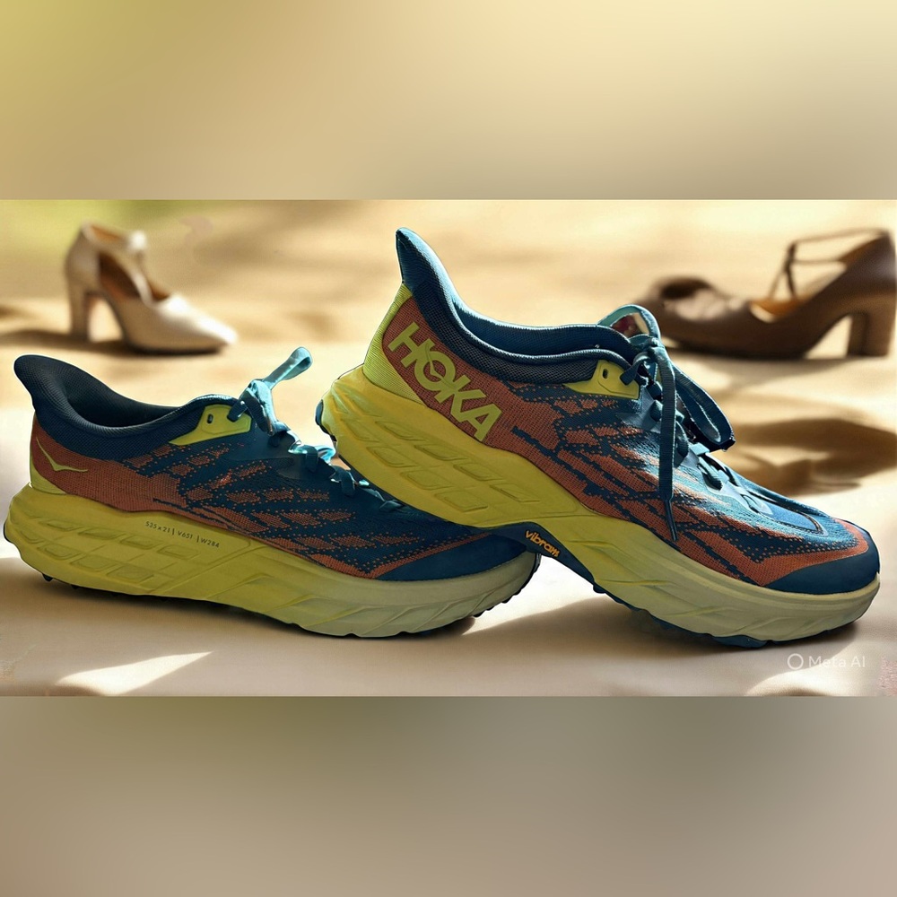 Hoka SpeedGoat 5 Men's Shoe Size 11 trail hiking blue yellow